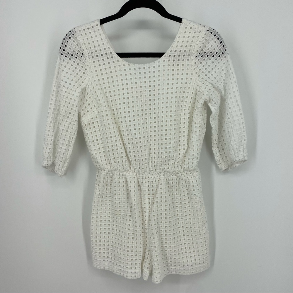 Anthropologie Lilka White Usoa Eyelet Romper XS